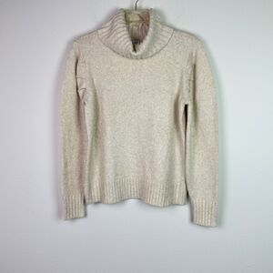 Cabi Women's Tuck Turtleneck Sweater Oatmeal Size Medium Style 3889